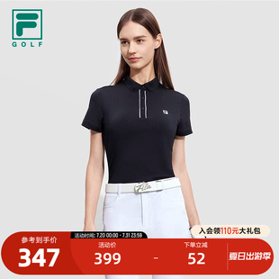 FILA 2023秋高尔夫运动泡泡布上衣 斐乐官方女子针织短袖 POLO衫