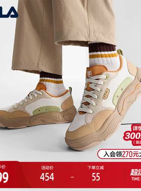 FILA 斐乐官方男鞋BURGER复古帆布鞋2025秋新款汉堡鞋时尚休闲鞋