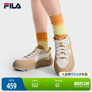 FILA 斐乐官方女鞋BURGER复古帆布鞋2025秋新款汉堡鞋时尚休闲鞋