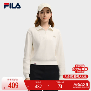 FILA 斐乐官方女子套头卫衣2025冬新款时尚休闲舒适针织长袖上衣