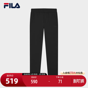 斐乐官方男士 简约基础加绒休闲直筒裤 针织长裤 新款 2025春季 FILA