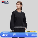 简约休闲宽松圆领运动卫衣 FILA 斐乐官方女子针织套头衫 冬季 时尚