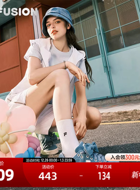 FILA FUSION斐乐潮牌女鞋STACK滑板生活鞋2024秋季新款休闲鞋板鞋