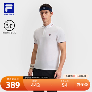 网球运动纯棉上衣 FILA斐乐男子针织短袖 大满贯POLO衫 2025夏季 新款