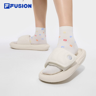FILA FUSION斐乐潮牌女鞋ZIP UP SLIPPER拖鞋2026夏新款夹芯拖鞋