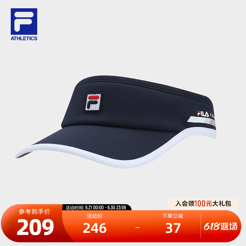 FILA 斐乐官方女帽空顶帽2025夏季新款网球运动帽遮阳帽子鸭舌帽