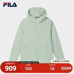 新款 FILA 斐樂官方男士 梭織外套2025夏季 休閑基礎連帽上衣 時尚