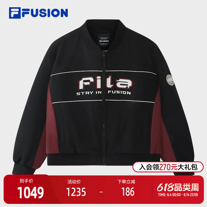 FILA FUSION斐乐潮牌棉服男2026春季新款时尚休闲拼色外套棒球服