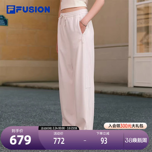 FILA FUSION斐乐潮牌女士针织长裤2026夏新款时尚裤子休闲阔腿裤
