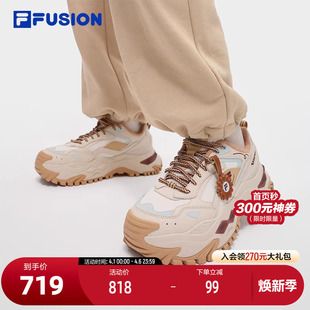 加绒跑步鞋 FILA 女2025冬款 WE厚底潮鞋 FUSION斐乐潮牌BIANCO