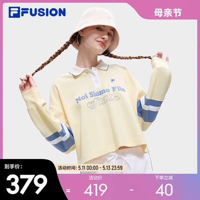 FILAFUSION斐乐女子长袖POLO