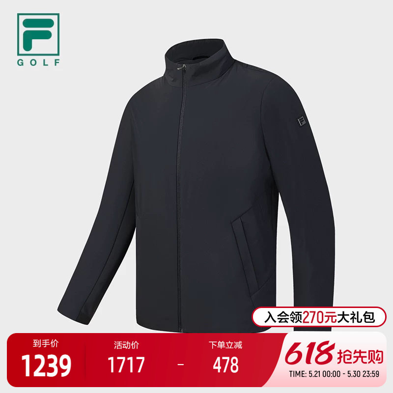 FILA 斐乐官方男士棉服2026春季新款高尔夫运动简约立领保暖