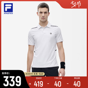 FILA斐乐男子短袖POLO衫2022夏季新款轻薄透气高弹网球运动短袖T