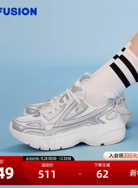 FILA FUSION斐乐潮牌女鞋CRED复古潮鞋2024夏季新款跑步鞋运动鞋