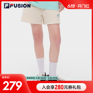 FILA 宽松简约运动休闲裤 2023夏新款 FUSION斐乐潮牌女子针织短裤