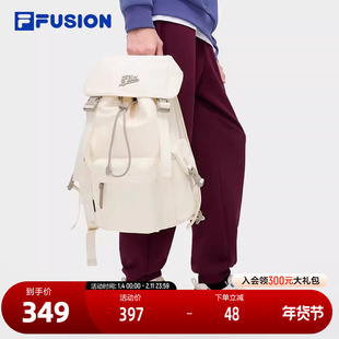 FILA FUSION斐乐潮牌女子背包2024秋季新款多口袋双肩包休闲书包