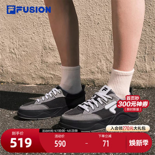 厚底帆布鞋 FILA 斐乐潮牌男鞋 女鞋 情侣板鞋 新款 FUSION 2026夏季