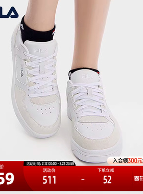 FILA 斐乐官方女鞋TARGA复古板鞋2024秋季新款时尚简约商务休闲鞋