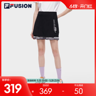 时尚 宽松百褶裙裤 FUSION斐乐潮牌女子梭织半身裙2023夏新款 FILA