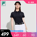 斐乐官方女子针织短袖 FILA POLO衫 2023夏新高尔夫运动泡泡布上衣