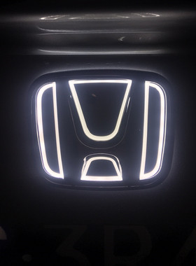 5D本田车标发光杰德时韵飞度奥德赛雅阁crv思域后尾标志亮光led灯