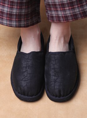 【纯棉花更养脚】香云纱纯手工千层底棉鞋女冬季保暖室内布底妈妈