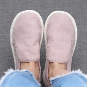 农家纯手工布鞋 亚麻孕妇软底千层底布鞋 女春一脚蹬单鞋 棉麻家居鞋