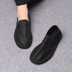 老北京布鞋男女夏纯手工千层底布底黑色香云纱吸汗养脚高端一脚蹬