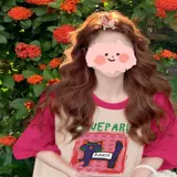 Хлопковая летняя небольшая дизайнерская футболка с коротким рукавом, в американском стиле, оверсайз