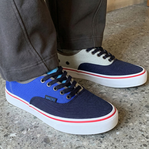 Nigel Cabourn高端联名低帮男女帆布鞋蓝黑鸳鸯拼色百搭休闲板鞋
