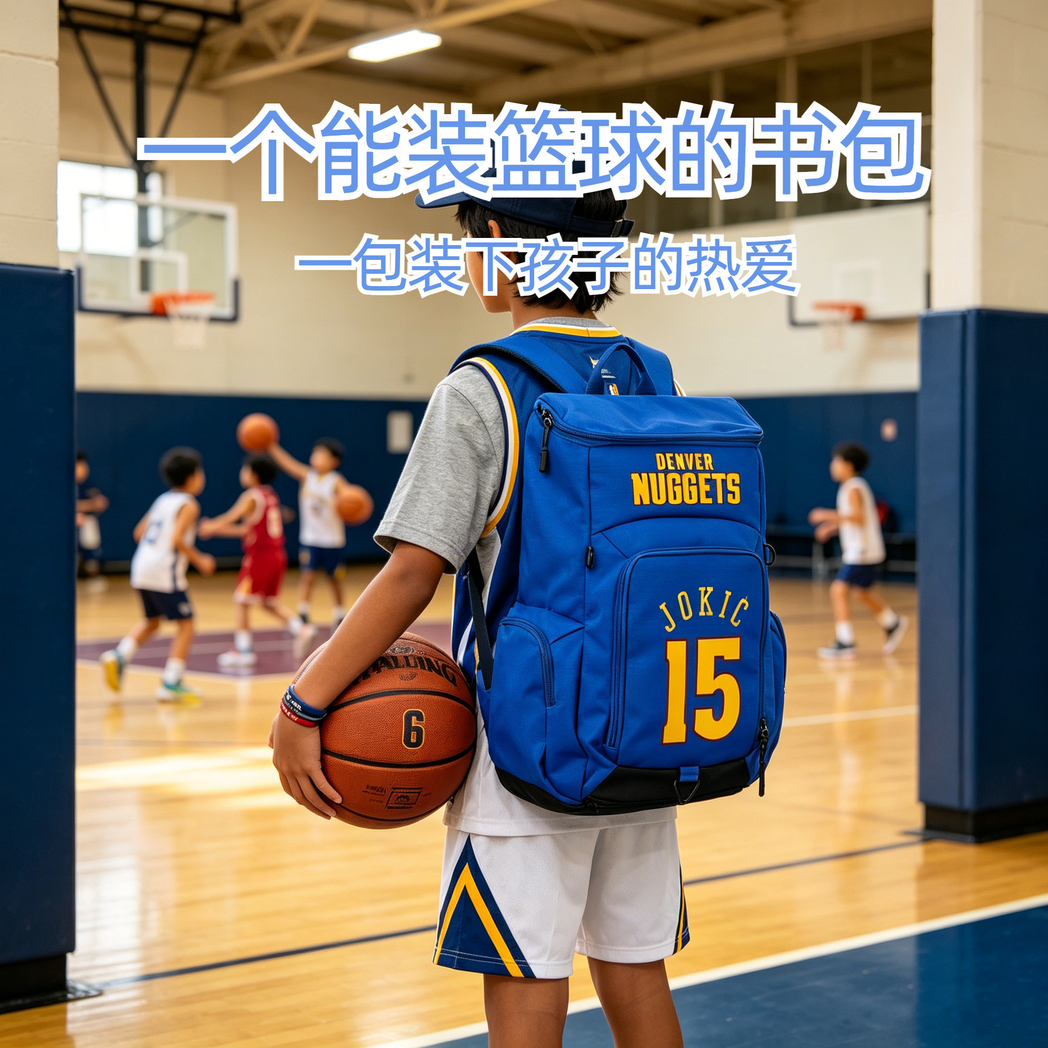 儿童小学生篮球足球训练包运动双肩包防水大容量装备包可定制图案