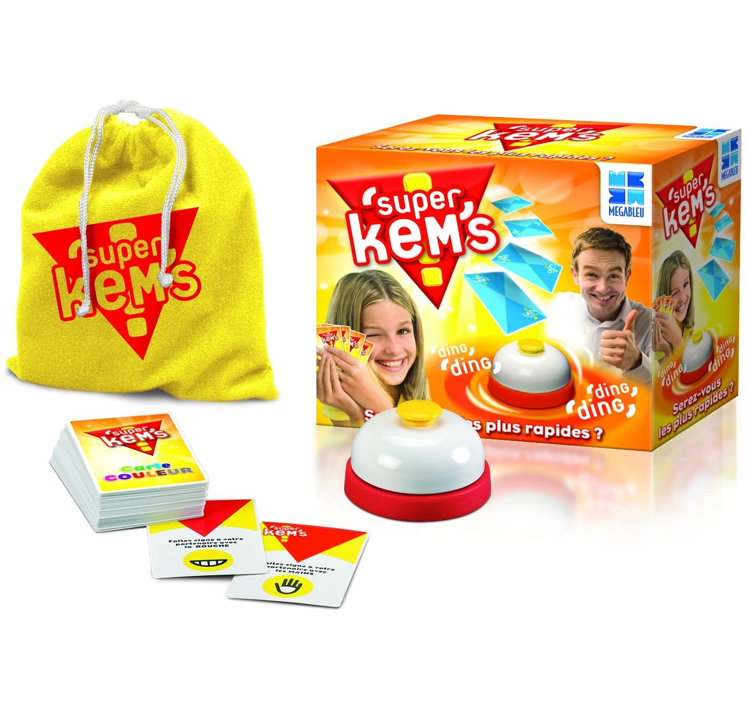Megableu super kems 欧洲原版亲子互动桌游铃铛卡片收集儿童游戏