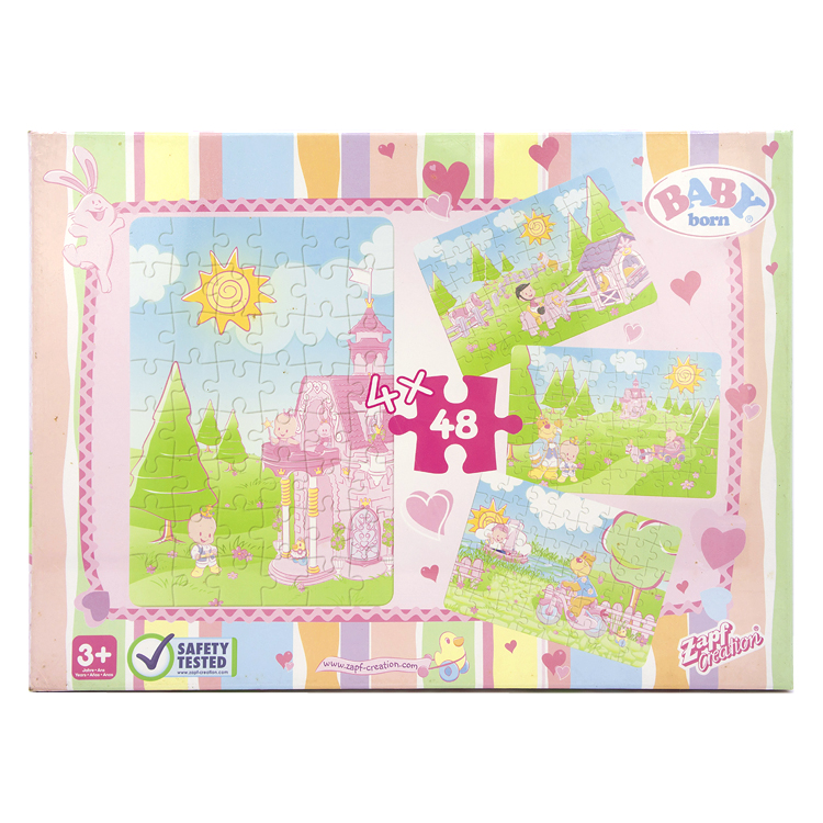 夏芙 Zapf仿真娃娃马场 森林 农场城堡 湖边4合1场景儿童纸板拼图