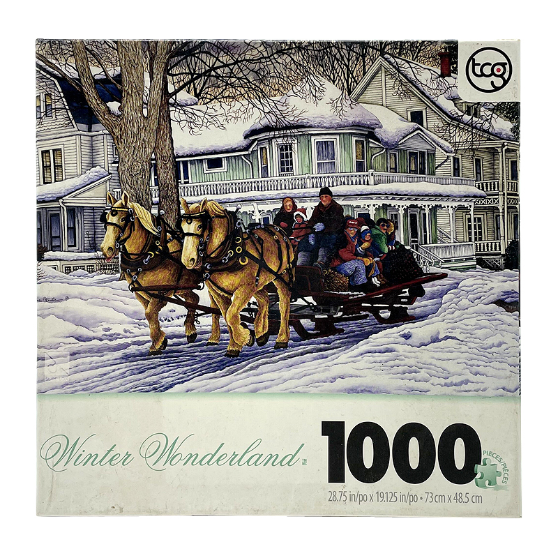 TCG 艺术家名画冬季仙境乡村庄园图成人减压儿童益智拼图1000片