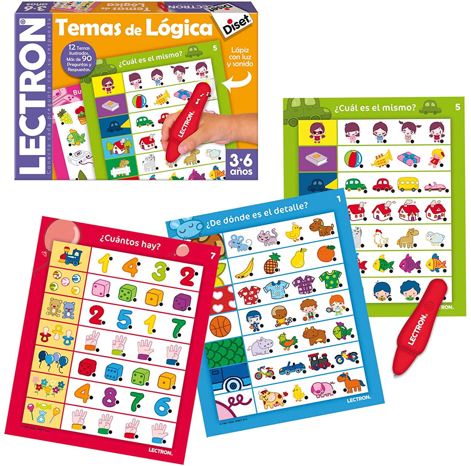 Diset Lectron 西班牙儿童早教益智学习卡声光笔图案配对笔玩具