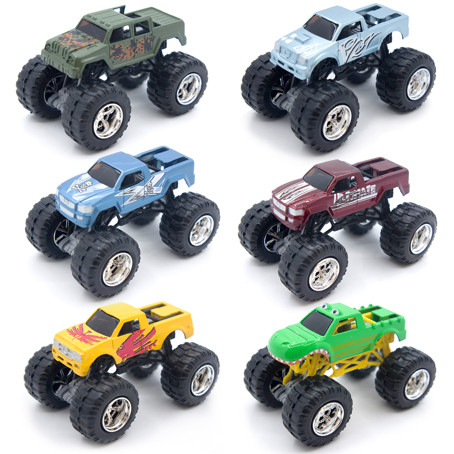 Motor Max 大脚肌肉越野车惯性回力皮卡沙滩车合金车模儿童玩具车