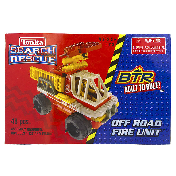 消防救援车颗粒拼插积木