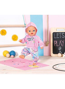 ZAPF夏芙baby born仿真娃娃36cm配件运动服装连帽卫衣服裤瑜伽垫