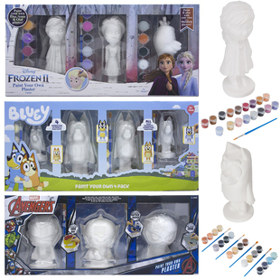 Frozen 冰雪奇缘公主复仇者联盟布鲁伊公仔白模彩绘石膏diy填色