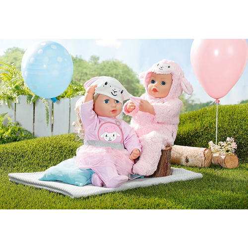 zapf夏芙baby annabell仿真娃娃43cm配件小羊粉色连体衣毛绒冬装