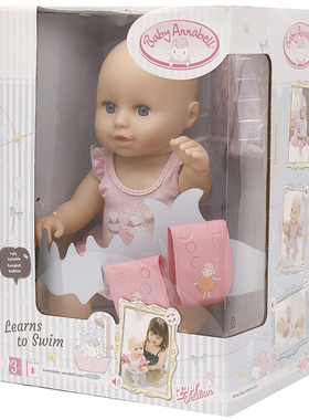 zapf夏芙baby annabell安娜全身搪胶洗澡学游泳声效仿真娃娃43cm