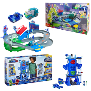PJ Masks Nighttime Adventures蒙面睡衣侠HQ总部电动轨道车玩具