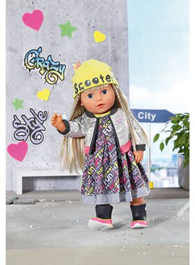 ZAPF夏芙baby born邦邦43cm仿真娃娃配件机车服连衣裙外套靴鞋帽