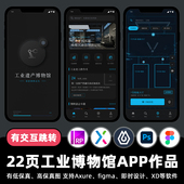 22页非遗工业博物馆Figma即时设计APP交互跳转axure原型设计素材
