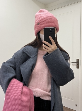 洋气好看的毛线帽~显脸小羊毛帽子女双层新款冬季针织冷帽韩国ins