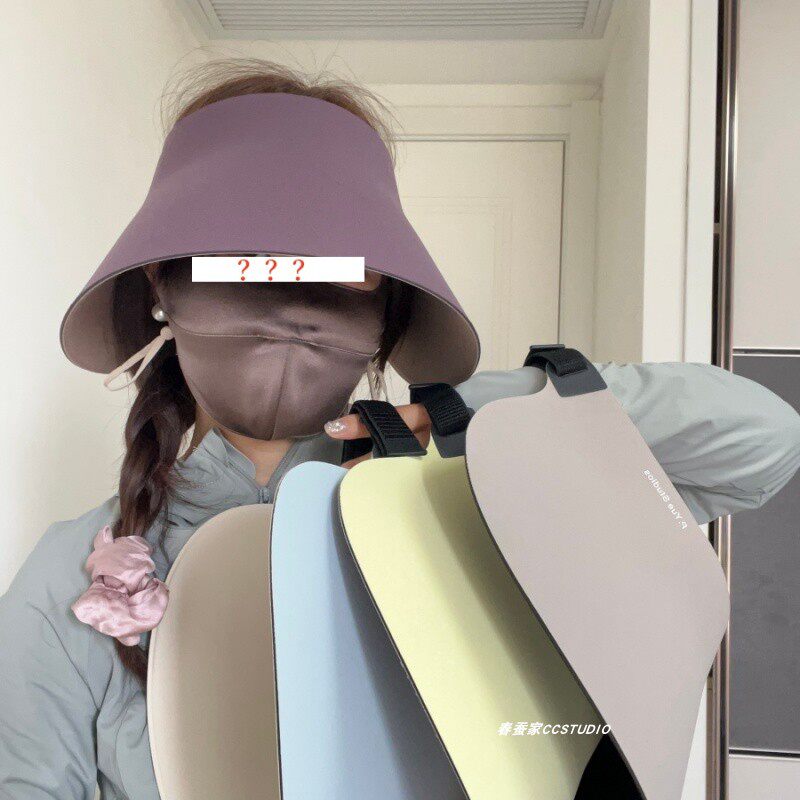 双面可带~无痕一体灯罩防晒帽夏大檐防紫外线空顶遮阳帽子易收纳