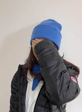 神秘而治愈的海洋蓝~100％WOOL羊毛帽子女户外爬山堆堆帽针织冷帽