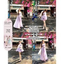 安妮不火 甜辣双生绝美三穿吊带雪纺裙女夏季新款微胖大码连衣裙