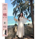 安妮不火 塞纳杏蝶笺 蝴蝶蕾丝雪纺仙女裙微胖大码 收腰吊带裙套装