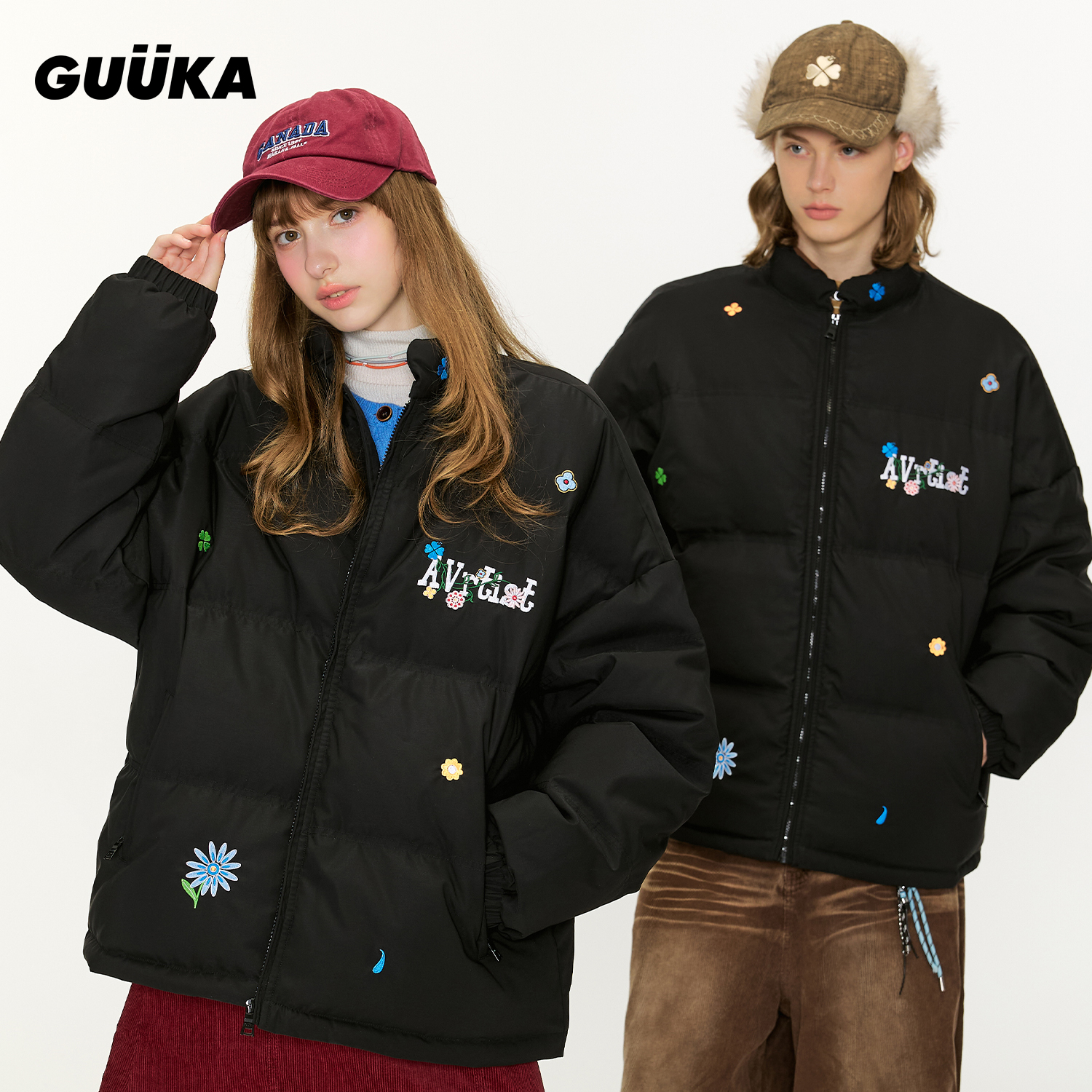 GUUKA潮牌90白鸭绒美式羽绒服